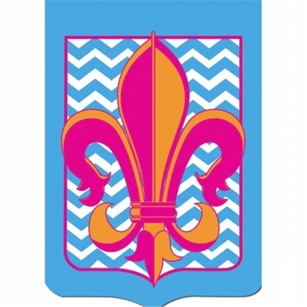 Greengrass Blue Chevron Fleur De Lis Flag Large GR262746